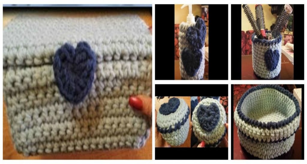 Set 3 Cestini Porta Oggetti Organizer Tessuto Bagno Rotondi Grigio Bianco 59075 Cleafe