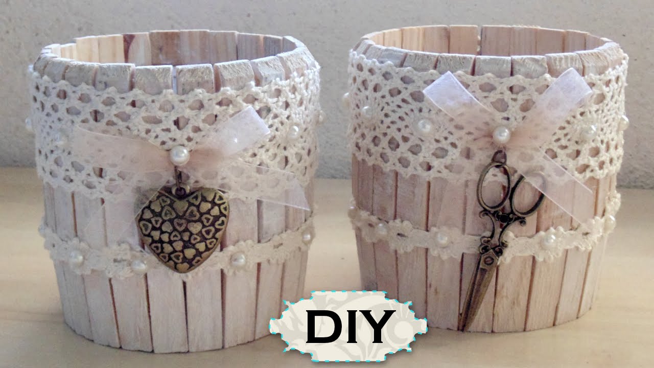 Bellissimi contenitori in legno stile shabby chic fai da te (guarda ... Decorazioni shabby chic fai da te