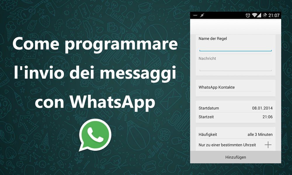 E' possibile programmare i messaggi su Whatsapp (leggi come)